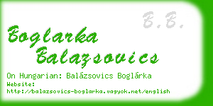 boglarka balazsovics business card
